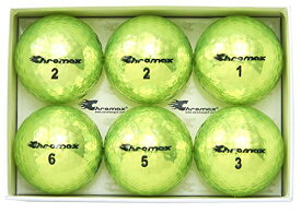 【中古】【未使用・未開封品】Chromax Metallic M5 カラーネオンゴルフボール (6個パック) グリーン