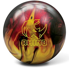 【中古】【未使用・未開封品】Brunswick Rhino Reactive pre-drilled Bowling ball-レッド/ブラック/ゴールドパール 12lbs