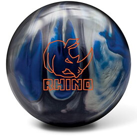 【中古】【未使用・未開封品】Brunswick Rhino Reactive pre-drilled Bowling ball-ブラック/ブルー/シルバーパール 11lbs