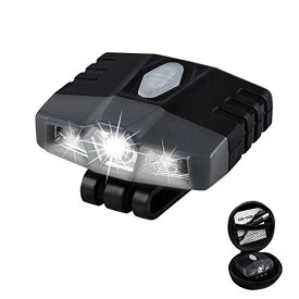 【中古】【未使用・未開封品】超高輝度ミニハンズフリー Cree LED クリップ式キャップライト - 充電式防水帽子ライト 懐中電灯ヘッドランプ 釣り キャンプ 手仕事 野球帽用