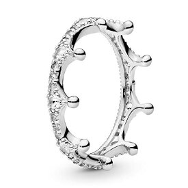 【中古】【未使用・未開封品】PANDORA - Enchanted Crown Ring in Sterling Silver with Clear Cubic Zirconia, Size 3.75 US / 46 EURO
