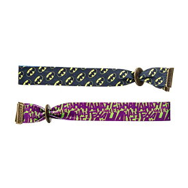 【中古】【未使用・未開封品】DC Comics Unisex Adult Batman And Joker Adult Groovez Bracelet Set,Yellow/Black/Purple,Adjustable