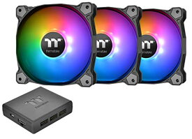 【中古】【未使用・未開封品】Thermaltake Pure Plus 12 RGB TT プレミアムエディション 120mm ソフトウェア 円形 9 制御可能 LED RGB PWMケース ラジエーターファン 3パック