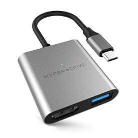 【中古】【未使用・未開封品】HyperDrive USB Type C HDMIアダプター 3イン1 USB C - HDMIコンバーター アルミニウムデジタルマルチポートType-Cハブ 4K HDMI USB-C W Power D
