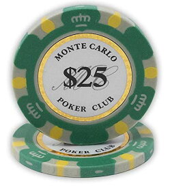 【中古】【未使用・未開封品】Da Vinci 14?GramクレイMonte Carlo Poker Clubプレミアム品質ポーカーチップ???パックof 50チップ グリーン