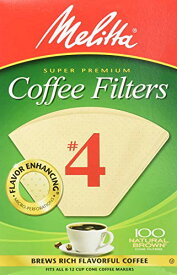 【中古】【未使用・未開封品】(3) - Melitta Cone Coffee Filters Natural Brown 4 100 count (3)