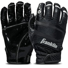 【中古】【未使用・未開封品】Franklin Sports Hi-Tack Premium Football Receiver Gloves - Black - Adult Large