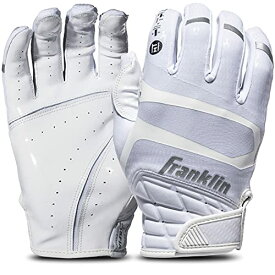【中古】【未使用・未開封品】Franklin Sports Hi-Tack Premium Football Receiver Gloves - White - Adult Medium