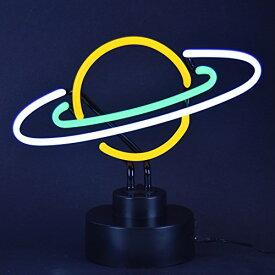 【中古】【未使用・未開封品】Neonetics 4satrn惑星Saturn Sign Sculptureグリーンホワイトとイエローネオンメジャー12?in by 10