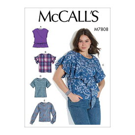 【中古】【未使用・未開封品】McCall's Patterns McCall's M7808A5 レディース プルオーバー タンクトップ ショート丈 長袖 トップス 裁縫パターン サイズ6-14 6-8-10-12-14、