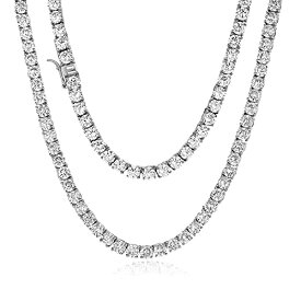 【中古】【未使用・未開封品】GOLD IDEA JEWELRY ヒップホップ 1列 アイスアウト テニスチェーン ステンレススチール 4mm/5mm AAA+ キュービックジルコニア ダイヤモンド テニ