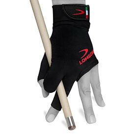 【中古】【未使用・未開封品】(Medium, Left) - Longoni Black Fire 2.0 Billiard Pool CUE Glove - for Left or Right Hand - Black