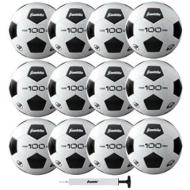 【中古】【未使用・未開封品】Franklin Sports Size Competition 100サッカーボール - 12個入り、ホワイトポンプ、3個入り