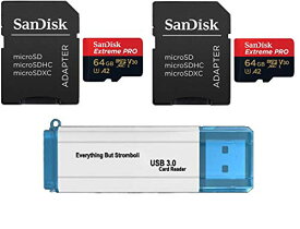【中古】【未使用・未開封品】64GB SanDisk Micro SDXC Extreme Pro Memory Card (Two Pack) Works with DJI Mavic 2, Pro, Zoom, Spark, Phantom 4, Quadcopter 4K V30 Video