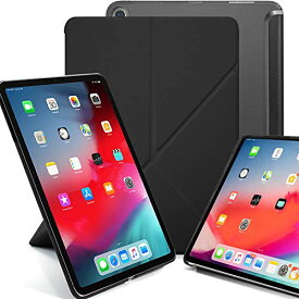 【中古】【未使用・未開封品】KHOMO 水平と垂直のディスプレイスタンド対応カバー iPad Pro 12.9インチケース 第3世代 (2018年発売) - デュアル折り紙シリーズ - ブラック