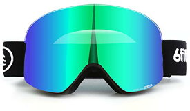【中古】【未使用・未開封品】6fiftyfive スキーゴーグル 男女兼用 フレームレス フルREVOコーティング 曇り止め 磁気クイックチェンジレンズ 100%UV400 OTG スキー スノーモ