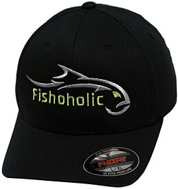 【中古】【未使用・未開封品】Fishoholic 野球用釣り帽子 6色 3サイズ Fishaholic USPTO (R) TM トラッカーのスナップバックまたはフレックスフィットに魚のロゴ 海水フライフ