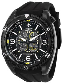 【中古】【未使用・未開封品】Invicta Men's AVIATOR Black Silicone Band Steel Case Flame-Fusion Crystal Quartz Analog Watch 28078