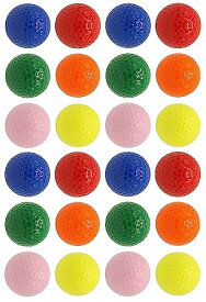 【中古】【未使用・未開封品】注入ミニチュアゴルフボール-色のミニゴルフボール-24パック、赤、黄色、青、紫、緑、ピンク色のボール（各4）