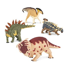 【中古】【未使用・未開封品】Terra by Battat 恐竜のおもちゃ 恐竜のフィギュア 4体セット おもちゃ ダイナソー プレゼント 3歳以上 ステゴサウルス パラサウロロフス パキリ