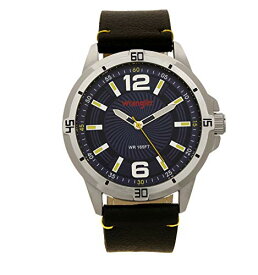 【中古】【未使用・未開封品】Wrangler Men's Watch, 48mm with Textured Dial, Polyurethane Band with Stitching, Water Resistant