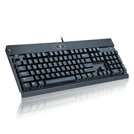 【中古】【未使用・未開封品】EagleTec KG010-N Gaming Mechanical Keyboard, Industrial Aluminium with Blue Switch 104 Keys Keyboard for PC Gamer - Black (No Backlight