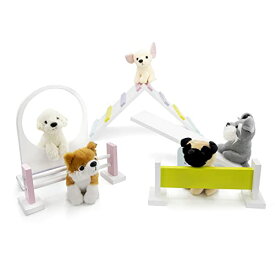【中古】【未使用・未開封品】Playtime by Eimmie 18インチ 人形用家具 ? 犬の敏捷性セット プラッシュドッグドールアクセサリー付き ? 木製プレイセット アメリカ、世代、