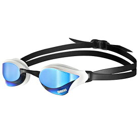 【中古】【未使用・未開封品】Arena Cobra Core Swim Goggles for Men and Women, Blue-White, Swipe Anit-Fog Mirror Lens (New)