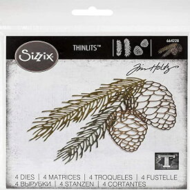 【中古】【未使用・未開封品】Sizzix Thinlits Dies By Tim Holtz 4/Pkg-Pine Branch -664228