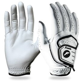 【中古】【未使用・未開封品】Franklin Sports Golf Glove - Pro Golf Gloves - Premium Leather Golfing Glove - Maximum Grip - White - Right Hand Glove - Adult Extra La