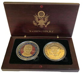 【中古】【未使用・未開封品】トランプ大統領と偉大な印章コイン 木製ボックス入り