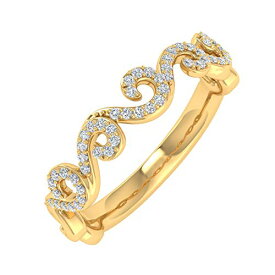 【中古】【未使用・未開封品】0.15カラット ダイヤモンドウェーブ型 結婚指輪 10Kゴールド