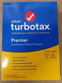 【中古】【未使用・未開封品】TurboTax 2019、Premier Federal Efil、PC/Mac用。