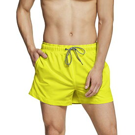 【中古】【未使用・未開封品】Speedo Swim Trunk Redondo Printed Short Length, Safety Yellow, XXL