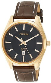 【中古】【未使用・未開封品】CITIZEN シチズン BI1033-04E Men's Quartz Watch Black / RoseGold Stainless Brown Leather メンズ腕時計 ブラック・ローズゴールド ステンレ