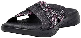【中古】【未使用・未開封品】Skechers Women's On-The- Go 600-Monarch Slide Sandal, Black/Hot Pink, 11 M US