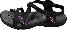 【中古】【未使用・未開封品】Skechers Women's Reggae-Slim Vacay Sandal, Black/Pink, 11 M US