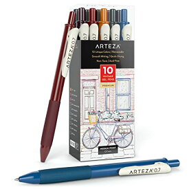 【中古】【未使用・未開封品】Arteza Colored Gel Pens, 10 Pack of Assorted Colors, 10 Unique Vintage Colors, 0.7 mm Fine Tip, Retractable, For Journaling, Drawing, D