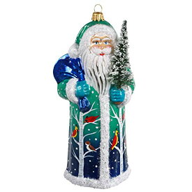 【中古】【未使用・未開封品】Hallmark 記念品クリスマスオーナメント 2020 森のサンタ 吹きガラス