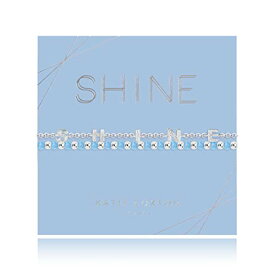 【中古】【未使用・未開封品】Katie Loxton Shine 淡いブルークリスタルビーズ レディース シルバーメッキ ストレッチチャーム アイコンブレスレット