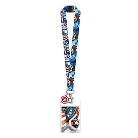 【中古】【未使用・未開封品】MARVEL (マーベル) Captain America (キャプテン・アメリカ) Lanyard with Screen Cleaner Dangle (名札 首ひも) [並行輸入品]