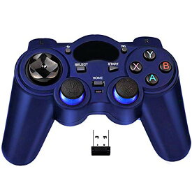 【中古】【未使用・未開封品】USB Wireless Gaming Controller Gamepad for PC/Laptop Computer(Windows XP/7/8/10) & PS3 & Android & Steam (Blue) [並行輸入品]