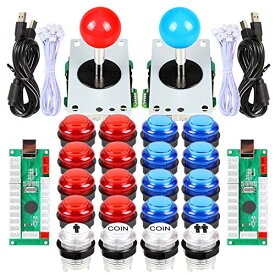 【中古】【未使用・未開封品】EG STARTS 2 Player Arcade DIY Kits Parts 2 Stickers + 20 LED Illuminated Push Buttons for Arcade Joystick PC Games Mame Raspberry pi (R