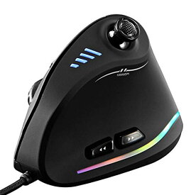 【中古】【未使用・未開封品】ZLOT Vertical Gaming Mouse,Wired RGB Ergonomic USB Joystick Programmable Laser Gaming Mice,6+1 Design,11 Buttons,1000 Hz Max Polling Ra