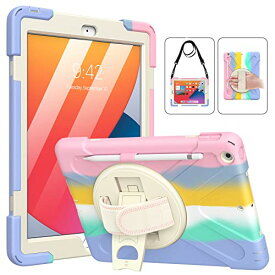 【中古】【未使用・未開封品】MoKo ケース iPad 第8/7世代 10.2インチ/iPad 10.2ケース 2020/2019 耐衝撃 高耐久 保護ケース 360度回転スタンド ハンドストラップ ショルダー