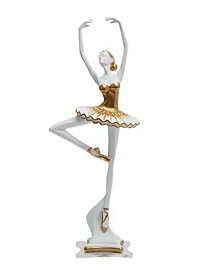 【中古】【未使用・未開封品】HAUCOZE バレリーナ像 置物 バレエダンサー 彫刻 女性 家のアクセサリー ギフト ギフトボックス 樹脂 高さ30cm