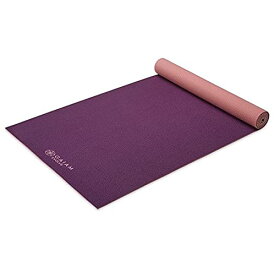 【中古】【未使用・未開封品】Gaiam リバーシブルヨガマット ? プレミアム厚さ5mm エクササイズ&フィットネスマット ヨガ ピラティス & フロアワークアウト用 (68インチ x 23