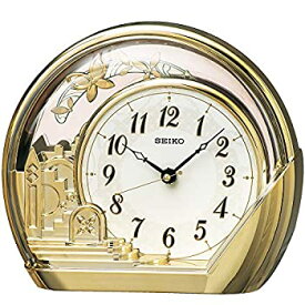 【中古】セイコークロック(Seiko Clock) 置き時計 金色光沢 本体サイズ:18.4×21.2×7.5cm アナログ 飾り振り子 PW428G