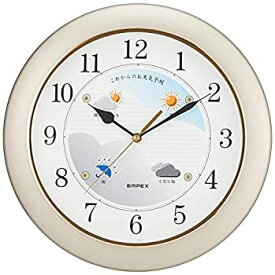 【中古】【未使用未開封】エンペックス気象計 壁掛け時計 ウェザーパル 天気予報機能付き 日本製 シャンパンゴールド BW-5048