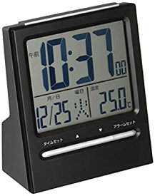 【中古】ADESSO(アデッソ) 目覚まし時計 温度 日付表示 ブラック NA-911